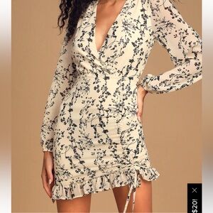 Lulus cream long sleeve mini dress